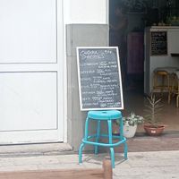 Smoothie menu at H2O Juice Bar & Vegan Cafe in Fuerteventura
