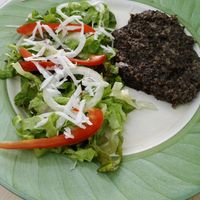 Milanesa de hongos y ensalada at Al Natural in Mexico City