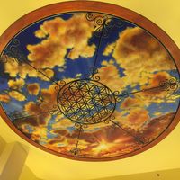 Inside and ceiling  at Love Yourself Cafe in Santa Fe