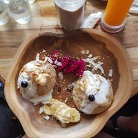 Buckwheat pancakes at Oma Jamu in Canggu