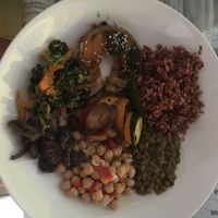 Vegan buffet at Oma Jamu in Canggu