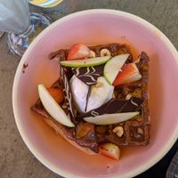 Delicious "notella" waffles! at Power Plant Cafe in Templestowe