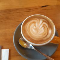Oat milk flat white at Power Plant Cafe in Templestowe