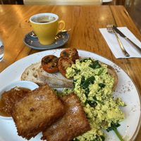 Big Breakfast with Hash Browns  at Power Plant Cafe in Templestowe