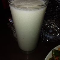 Vegan banana Lassi at Aniyor Vegetarian Restaurant in Kathmandu
