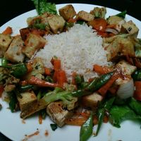 tofu stir fry at Aniyor Vegetarian Restaurant in Kathmandu