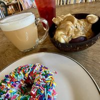 Elderberry, rooibos, açaí, gf donut   at InfusionTea in Orlando