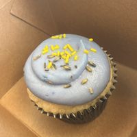 Veg, GF lavender lemon cupcake   at InfusionTea in Orlando