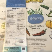 Menu at Ambrosio Cafe e Cozinha Afetiva in Sao Paulo