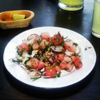 watermelon & radish salad at Itacatl Fonda Vegana in Mexico City