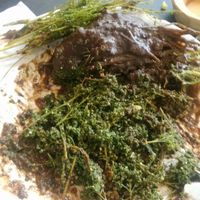 huauzontle with mole sauce  at Itacatl Fonda Vegana in Mexico City