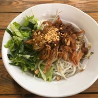 Vermicelli noodles with vegan grilled pork at Chan Nhu II in Ho Chi Minh City