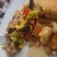 Scramble. Nice taste but it was mostly peppers and onions. at Meme's Healthy Nibbles in Brooklyn