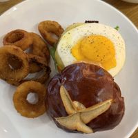 Sunrise burger sub house made patty  at Next Level Veggie Grill - Hawthorne in Portland