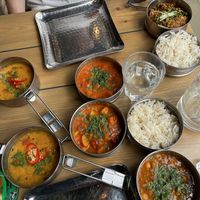 Vegan tiffin box - the red lentil dal was my favourite  at Mowgli in Manchester