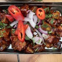 Treacle tamarind fries  at Mowgli in Manchester