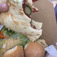 Beet Burger and Chickpea Sliders. So good, couldn’t get a plated photo before family dig in. :) at The Moth Coffeehouse in Allentown