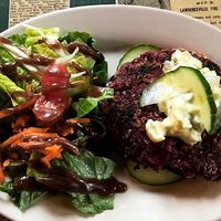 Beet burger at The Moth Coffeehouse in Allentown