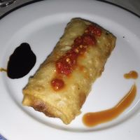 Vegetarian eggless roll with sauces (that I added) at Nova China in Porto