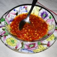 Chilli sauce, love it or hate it at Nova China in Porto