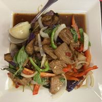 Mock duck and spicy eggplant   at Thai Thai in Fallbrook