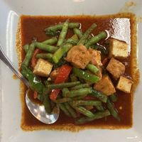 Pad prick king green beans and tofu  at Thai Thai in Fallbrook