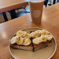 Almond Butter Toast and PB and Joy Smoothie at Laney & Lu in Exeter