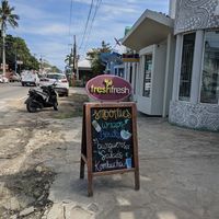 Outdoor menu at Fresh Fresh in Sosua