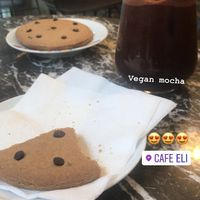 Vegan cookies with dark chocolate mocha  at Cafe Eli in Izmir