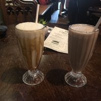 Salted caramel and choco-nana milkshakes at Cavern Cafe in Exeter