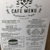 Menu (June 2019) at Cavern Cafe in Exeter
