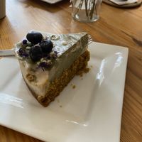 Vegan cheesecake - matcha and mint  at La Verde in Lima