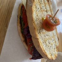 Vegan Caprese sandwich (so good)  at La Verde in Lima