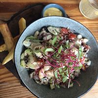 Quinoa, white bean, corn, tomatoes, avocado salad 😍 at La Verde in Lima
