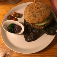 Chickpeas burger at La Verde in Lima