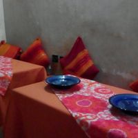 Just a lovely room off the street, probably only seats 10 .Food was absolutely delicious and family very freindly salad, main,and drinks 210dh (20€)  at Chez Khadija in Essaouira