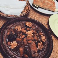 Tajine Royale & goats cheese pastilla at Chez Khadija in Essaouira