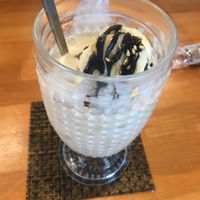 Banana and sesame smoothie (more like a milkshake)  at Gomacro in Kyoto