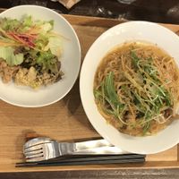 Mushroom pasta set at Gomacro in Kyoto