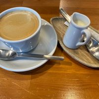Coffee with soy milk  at Gomacro in Kyoto