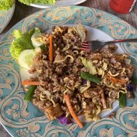 Nasi goreng with noodles (I already ate some hehe)  at Giridhari in Kuta