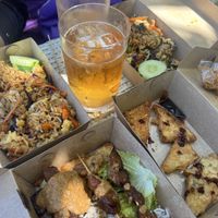 Super yummy delivered to hotel & ate on the beach! With a beer to wash it down    at Giridhari in Kuta