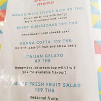 Menu November 2019 at Qcumber in Khao Lak