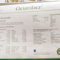 Menu November 2019 at Qcumber in Khao Lak