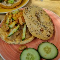 Thai "chicken" chilli bagel at Bagels & Beans - Vivaldistraat in Amsterdam