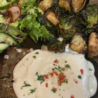 Veggie loaf with grilled Brussels sprouts  at Vivo Cafe & Restaurant in West Bay