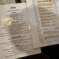 Current menu and Friday night taco menu  at Vivo Cafe & Restaurant in West Bay