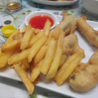 Fush & chips at Inala Vegan Restaurant in Inala