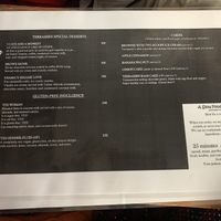 Dessert menu at Terrasen Cafe in Hyderabad