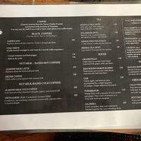 Drinks menu at Terrasen Cafe in Hyderabad